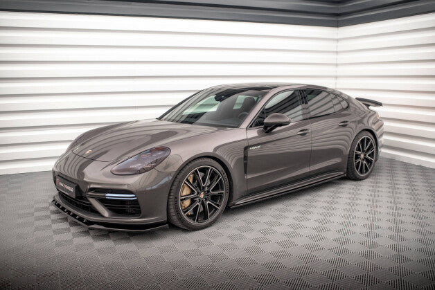 Seitenschweller Ansatz (Paar) V.1 passend für Porsche Panamera Turbo S E-Hybrid / Panamera E-Hybrid / Panamera 4S 971 schwarz Hochglanz