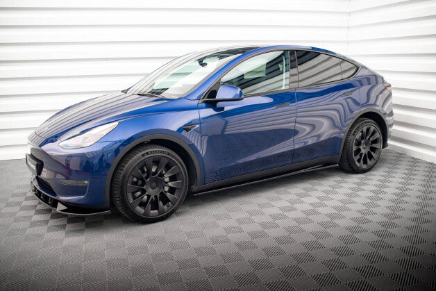 Seitenschweller Ansatz (Paar) V.1 passend für Tesla Model Y schwarz Hochglanz