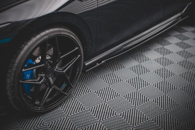 Seitenschweller Ansatz (Paar) V.1 passend für VW Golf R Hatchback Mk8 FL schwarz Hochglanz