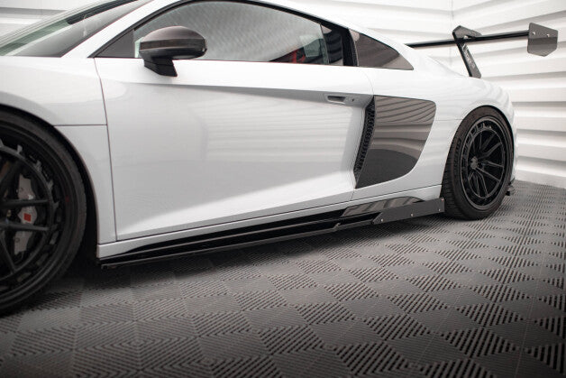 Seitenschweller Ansatz (Paar) V.2 + Flaps passend für Audi R8 Mk2 FL