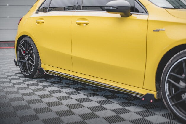 Seitenschweller Ansatz (Paar) V.2 + Flaps passend für Mercedes-AMG A45 S