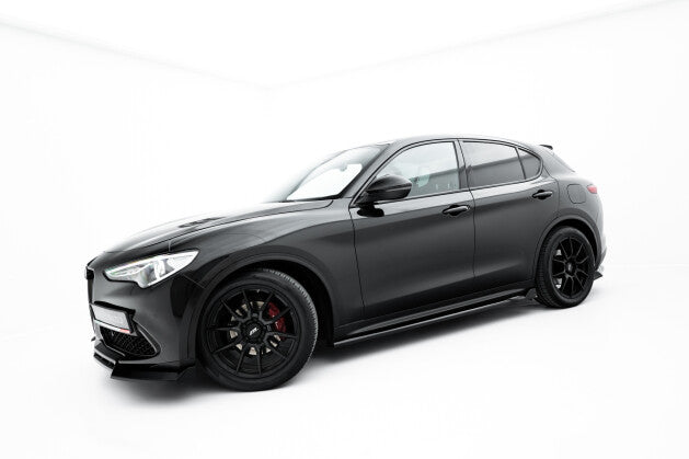Seitenschweller Ansatz (Paar) V.2 passend für Alfa Romeo Stelvio Mk1 schwarz Hochglanz
