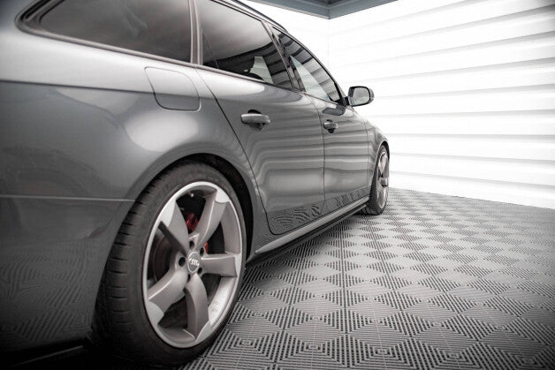 Seitenschweller Ansatz (Paar) V.2 passend für Audi A4 / A4 S-Line / S4 B8 schwarz Hochglanz