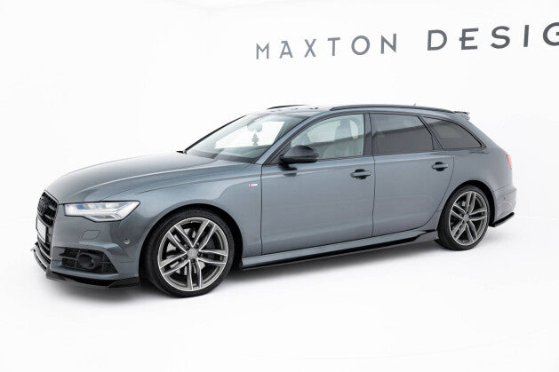 Seitenschweller Ansatz (Paar) V.2 passend für Audi A6 / A6 C7 S-line/ S6 C7 FL schwarz Hochglanz