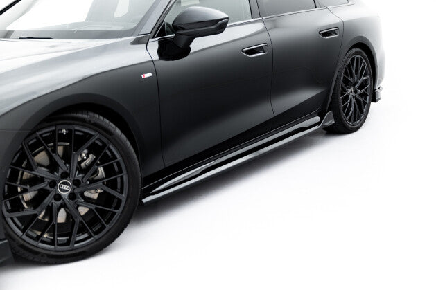 Seitenschweller Ansatz (Paar) V.2 passend für Audi A6 S-Line C9 schwarz Hochglanz