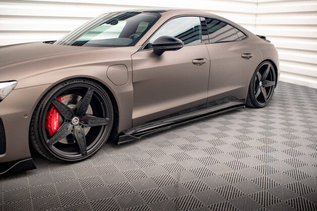 Seitenschweller Ansatz (Paar) V.2 passend für Audi e-Tron GT / RS GT Mk1 schwarz Hochglanz