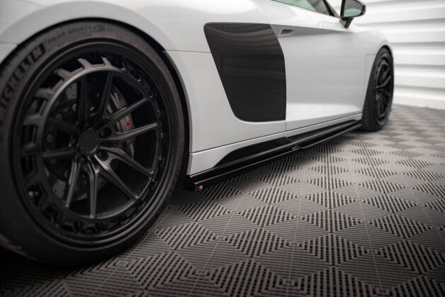 Seitenschweller Ansatz (Paar) V.2 passend für Audi R8 Mk2 FL schwarz Hochglanz