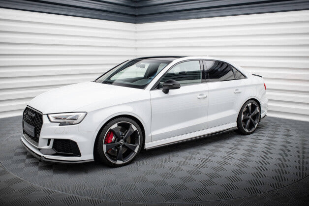 Seitenschweller Ansatz (Paar) V.2 passend für Audi RS3 Limousine 8V FL schwarz Hochglanz