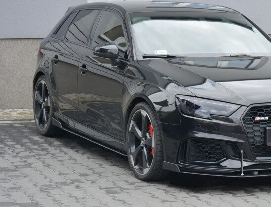 Seitenschweller Ansatz (Paar) V.2 passend für Audi RS3 Sportback 8V FL schwarz matt