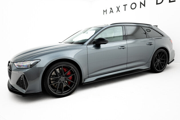 Seitenschweller Ansatz (Paar) V.2 passend für Audi RS6 C8 / C8 FL schwarz Hochglanz