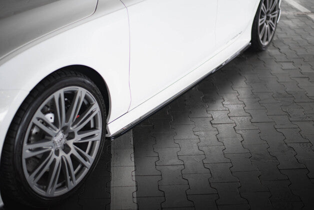 Seitenschweller Ansatz (Paar) V.2 passend für Audi RS7 C7 schwarz Hochglanz