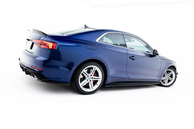 Seitenschweller Ansatz (Paar) V.2 passend für Audi S5 / A5 S-Line Coupe F5 schwarz Hochglanz