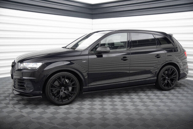 Seitenschweller Ansatz (Paar) V.2 passend für Audi SQ7 / Q7 S-Line Mk2 schwarz Hochglanz