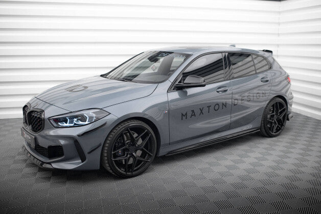 Seitenschweller Ansatz (Paar) V.2 passend für BMW 1er M-Paket / M135i / 128ti schwarz Hochglanz