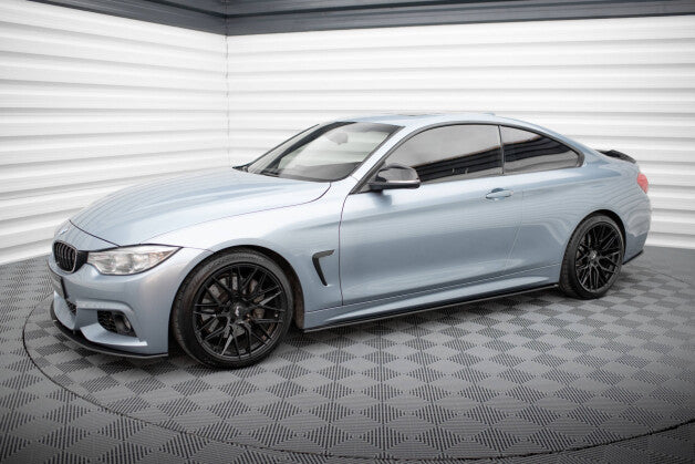 Seitenschweller Ansatz (Paar) V.2 passend für BMW 4er Coupe / Gran Coupe / Cabrio M-Paket F32 / F36 / F33 schwarz matt