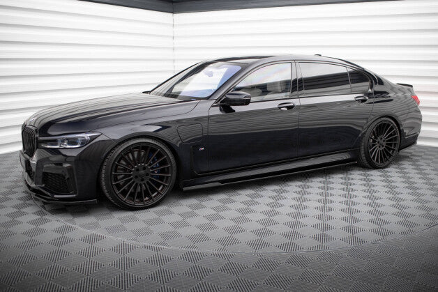 Seitenschweller Ansatz (Paar) V.2 passend für BMW 7 Lang M-Paket G12 schwarz Hochglanz