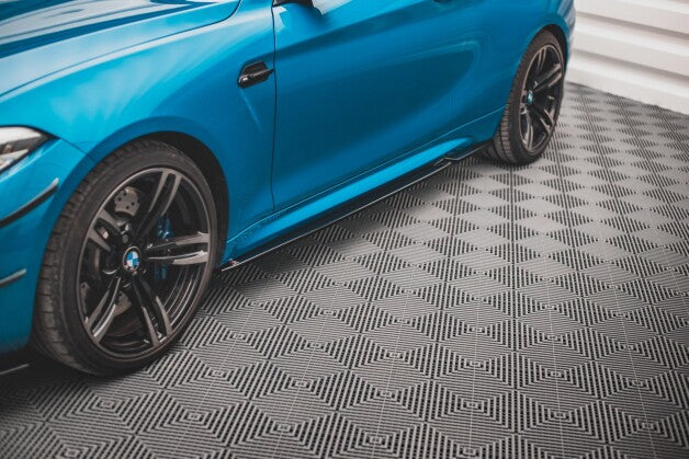 Seitenschweller Ansatz (Paar) V.2 passend für BMW M2 F87 schwarz Hochglanz