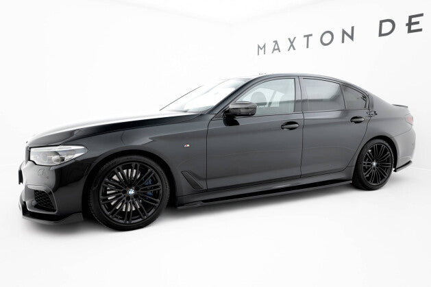 Seitenschweller Ansatz (Paar) V.2 passend für BMW M550i / M550d Limousine / Touring G30 / G30 FL schwarz Hochglanz