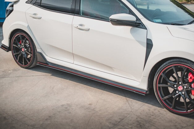 Seitenschweller Ansatz (Paar) V.2 passend für Honda Civic X Type-R roter Kern