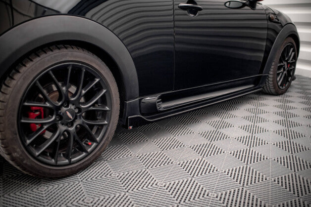 Seitenschweller Ansatz (Paar) V.2 passend für Mini Cooper John Cooper Works R56 schwarz Hochglanz