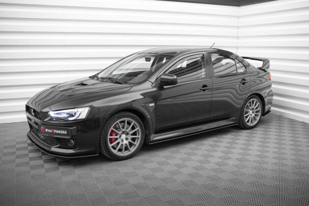 Seitenschweller Ansatz (Paar) V.2 passend für Mitsubishi Lancer EVO X schwarz matt