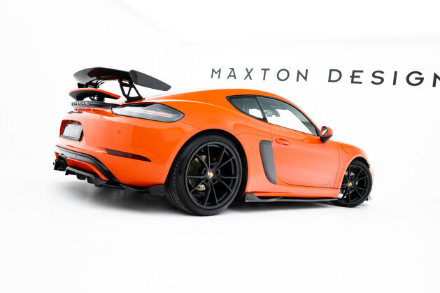 Seitenschweller Ansatz (Paar) V.2 passend für Porsche 718 Cayman GTS 982c schwarz Hochglanz