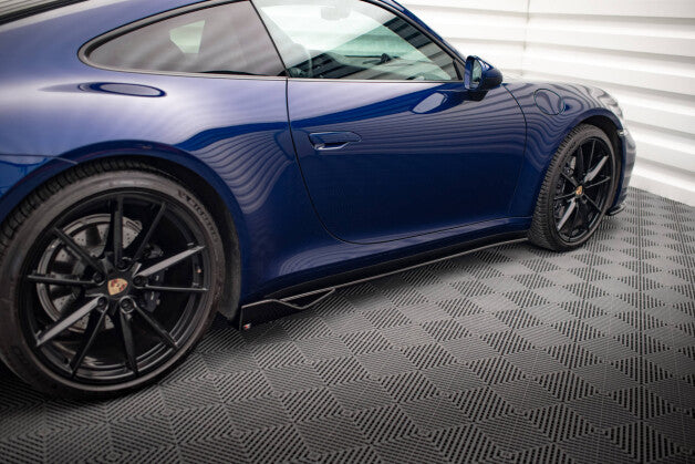 Seitenschweller Ansatz (Paar) V.2 passend für Porsche 911 Carrera Aero / Carrera GTS 992 schwarz Hochglanz