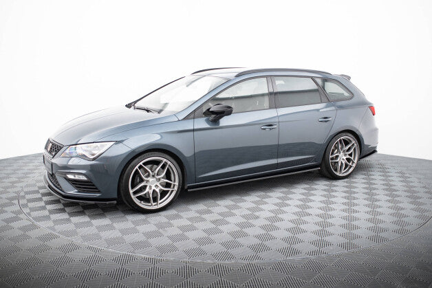 Seitenschweller Ansatz (Paar) V.2 passend für Seat Leon Mk3 CUPRA/ FR FL schwarz Hochglanz