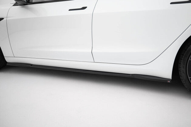 Seitenschweller Ansatz (Paar) V.2 passend für Tesla Model 3 Performance Mk1 FL schwarz Hochglanz