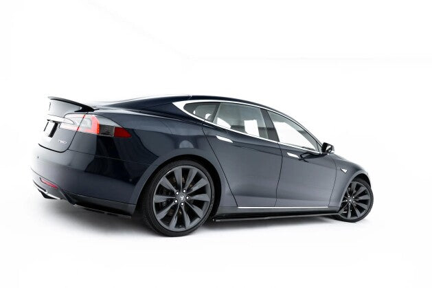 Seitenschweller Ansatz (Paar) V.2 passend für Tesla Model S Mk1 schwarz Hochglanz