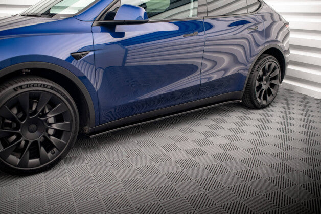 Seitenschweller Ansatz (Paar) V.2 passend für Tesla Model Y schwarz Hochglanz