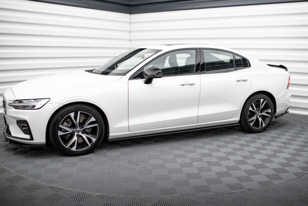 Seitenschweller Ansatz (Paar) V.2 passend für Volvo S60/V60 R-Design Mk3 schwarz Hochglanz