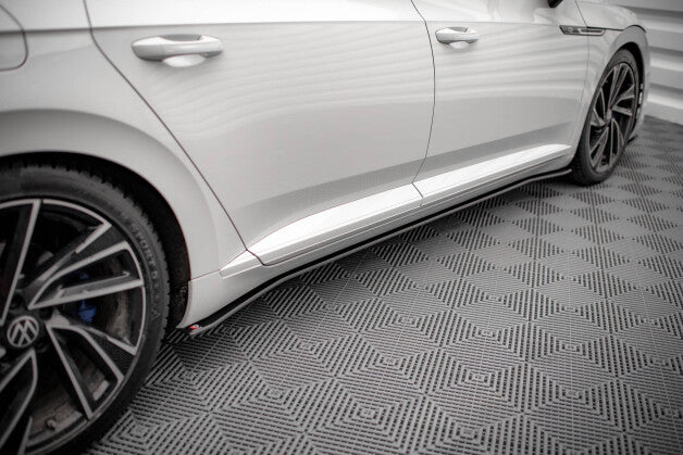 Seitenschweller Ansatz (Paar) V.2 passend für VW Arteon R / R-Line FL roter Kern