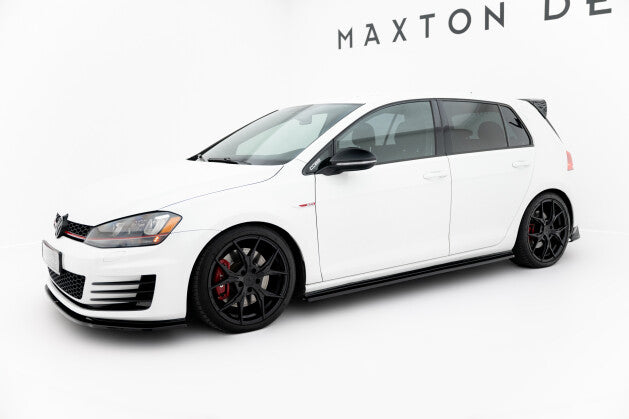 Seitenschweller Ansatz (Paar) V.2 passend für VW Golf 7 GTI (verengen) schwarz Hochglanz