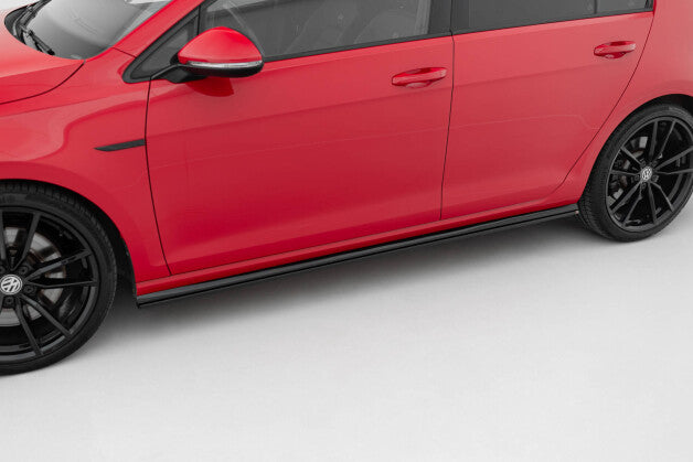 Seitenschweller Ansatz (Paar) V.2 passend für VW Golf R / R-Line Mk7 FL schwarz Hochglanz