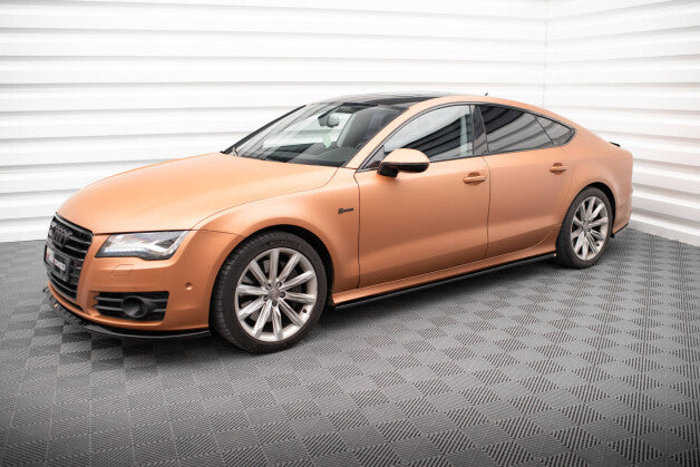 Seitenschweller Ansatz (Paar) V.3 passend für Audi A7 S-Line / S7 C7 schwarz Hochglanz