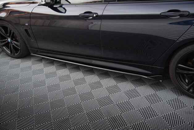 Seitenschweller Ansatz (Paar) V.3 passend für BMW 4er Coupe / Gran Coupe / Cabrio M-Paket F32 / F36 / F33 schwarz Hochglanz (4255647834938)