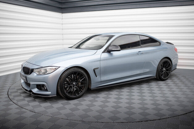 Seitenschweller Ansatz (Paar) V.3 passend für BMW 4er Coupe / Gran Coupe / Cabrio M-Paket F32 / F36 / F33 schwarz Hochglanz (4255647836741)