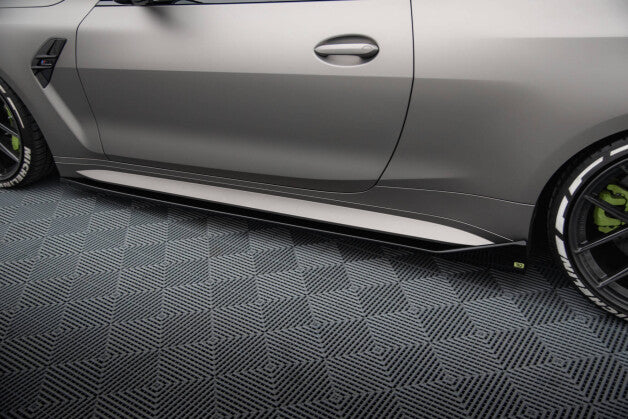 Seitenschweller Ansatz (Paar) V.3 passend für BMW M4 G82 / G82 FL schwarz Hochglanz
