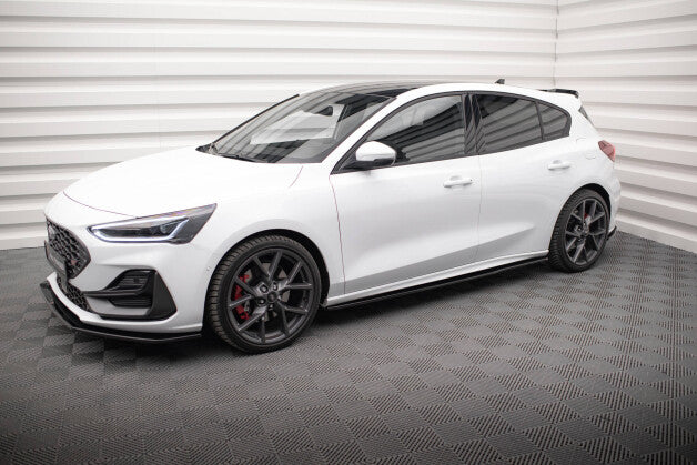 Seitenschweller Ansatz (Paar) V.3 passend für Ford Focus ST / ST-Line Mk4 FL schwarz Hochglanz