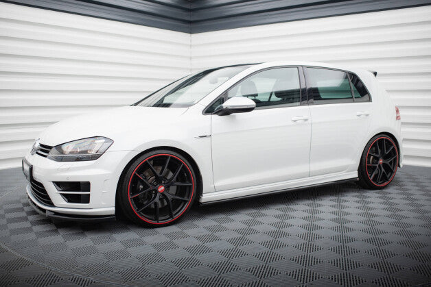 Seitenschweller Ansatz (Paar) V.3 passend für VW Golf R / R-Line Mk7 schwarz Hochglanz
