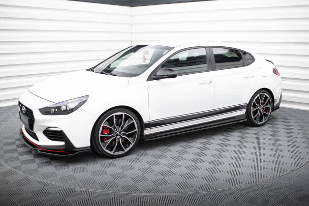 Seitenschweller Ansatz (Paar) V.4 passend für Hyundai I30 N / N-Line Hatchback / Fastback Mk3 / Mk3 FL schwarz Hochglanz