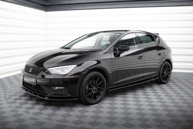 Seitenschweller Ansatz (Paar) V.4 passend für Seat Leon CUPRA / FR Mk3 FL schwarz Hochglanz