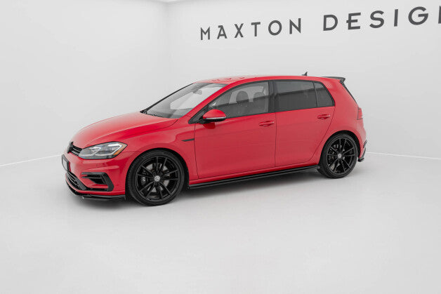 Seitenschweller Ansatz (Paar) V.4 passend für VW Golf R / R-Line Mk7 FL schwarz Hochglanz