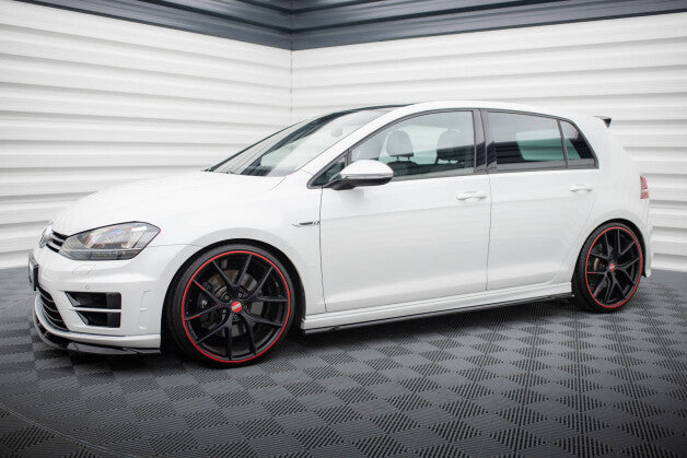 Seitenschweller Ansatz (Paar) V.4 passend für VW Golf R / R-Line Mk7 schwarz Hochglanz