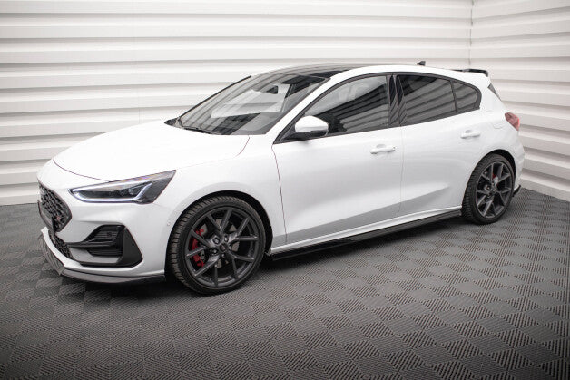 Seitenschweller Ansatz (Paar) V.5 passend für Ford Focus ST / ST-Line Mk4 FL schwarz Hochglanz