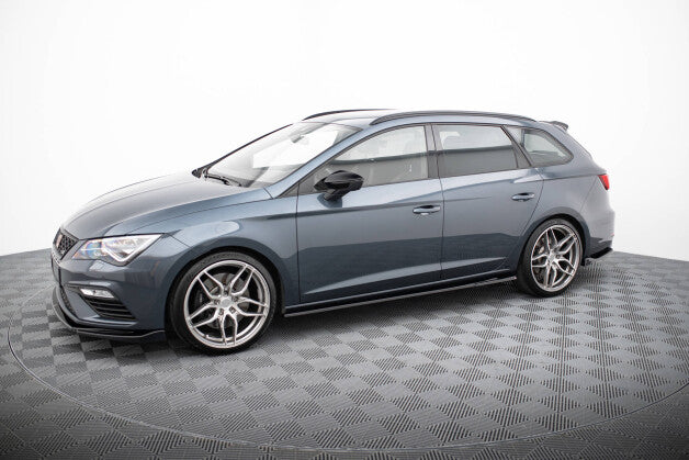 Seitenschweller Ansatz (Paar) V.5 passend für Seat Leon CUPRA / FR Mk3 / Mk3 FL schwarz Hochglanz