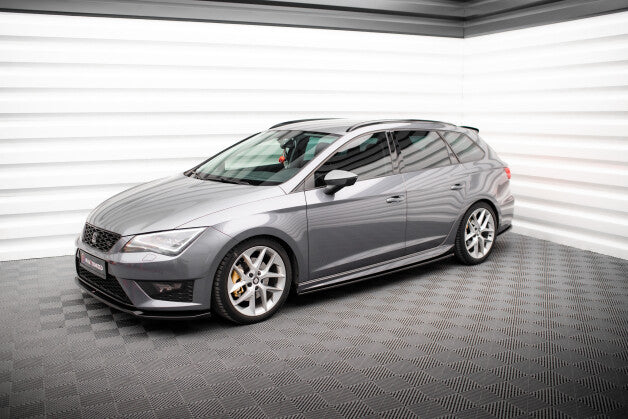 Seitenschweller Ansatz (Paar) V.5 passend für Seat Leon CUPRA / FR / Standard Mk3 / Mk3 FL schwarz Hochglanz