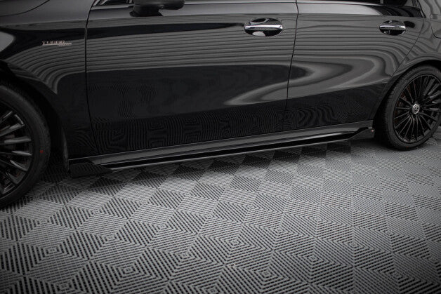 Seitenschweller Flaps passend für Mercedes-AMG A35 W177 FL schwarz Hochglanz