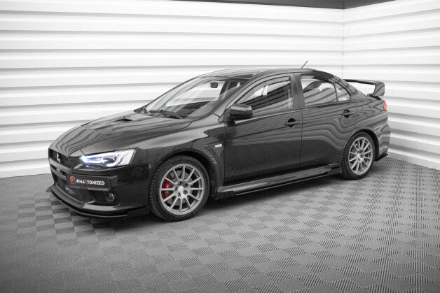 Seitenschweller Flaps passend für Mitsubishi Lancer EVO X schwarz Hochglanz